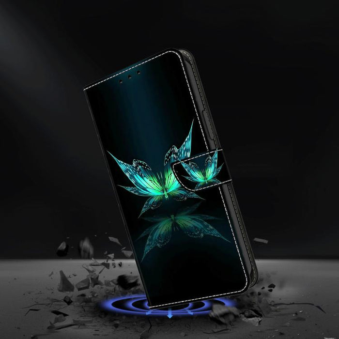 Funda para teléfono de cuero vegano pintado con efecto cristal, For iPhone 17e / 16e, For iPhone 17 Pro Max, For iPhone 17 Pro, For iPhone 17, For iPhone Air