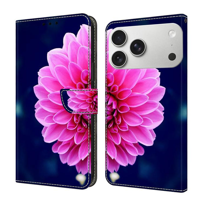 Funda para teléfono de cuero vegano pintado con efecto cristal, For iPhone 17e / 16e, For iPhone 17 Pro Max, For iPhone 17 Pro, For iPhone 17, For iPhone Air
