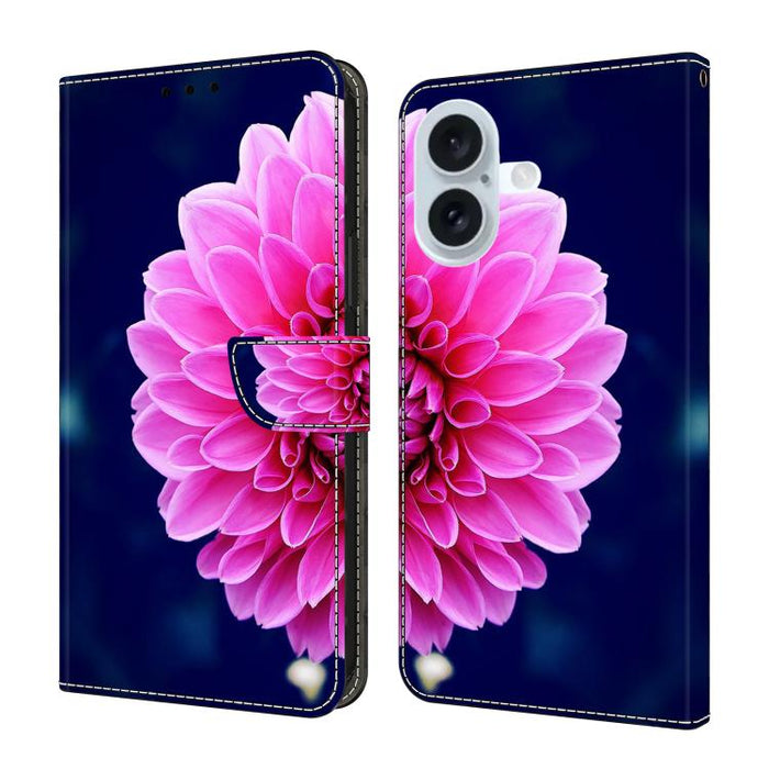 Funda para teléfono de cuero vegano pintado con efecto cristal, For iPhone 17e / 16e, For iPhone 17 Pro Max, For iPhone 17 Pro, For iPhone 17, For iPhone Air