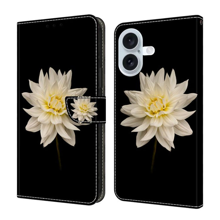 Funda para teléfono de cuero vegano pintado con efecto cristal, For iPhone 17e / 16e, For iPhone 17 Pro Max, For iPhone 17 Pro, For iPhone 17, For iPhone Air
