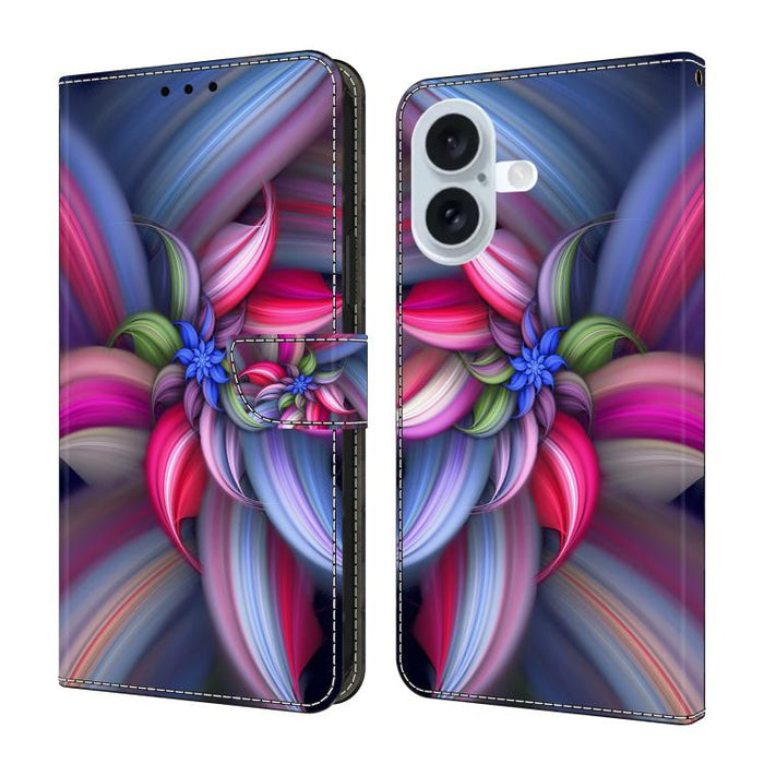Funda para teléfono de cuero vegano pintado con efecto cristal, For iPhone 17e / 16e, For iPhone 17 Pro Max, For iPhone 17 Pro, For iPhone 17, For iPhone Air