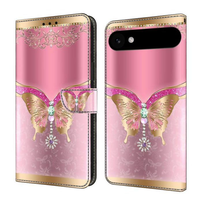 Funda para teléfono de cuero vegano pintado con efecto cristal, For iPhone 17e / 16e, For iPhone 17 Pro Max, For iPhone 17 Pro, For iPhone 17, For iPhone Air