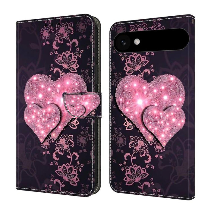 Funda para teléfono de cuero vegano pintado con efecto cristal, For iPhone 17e / 16e, For iPhone 17 Pro Max, For iPhone 17 Pro, For iPhone 17, For iPhone Air