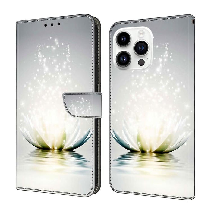 Funda para teléfono de cuero vegano pintado con efecto cristal, For iPhone 16 Pro Max, For iPhone 16 Pro, For iPhone 16, For iPhone 15 Pro Max, For iPhone 15 Pro
