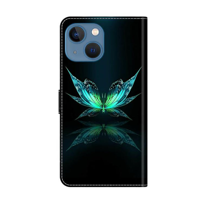 Funda para teléfono de cuero vegano pintado con efecto cristal, For iPhone 14 / 13, For iPhone 14 Pro, For iPhone 11