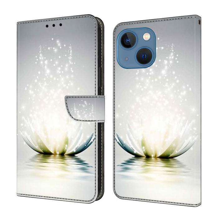 Funda para teléfono de cuero vegano pintado con efecto cristal, For iPhone 14 / 13, For iPhone 14 Pro, For iPhone 11