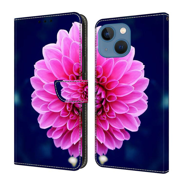 Funda para teléfono de cuero vegano pintado con efecto cristal, For iPhone 14 / 13, For iPhone 14 Pro, For iPhone 11