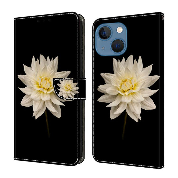 Funda para teléfono de cuero vegano pintado con efecto cristal, For iPhone 14 / 13, For iPhone 14 Pro, For iPhone 11
