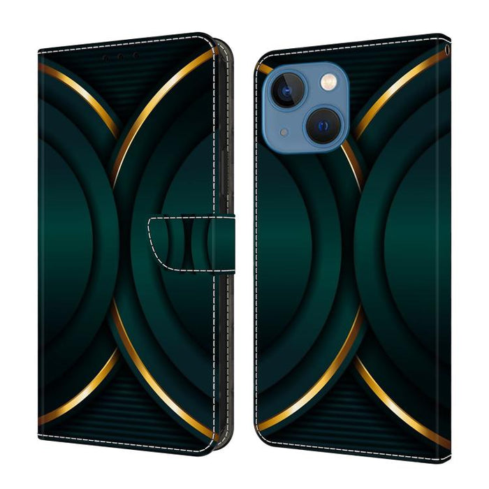 Funda para teléfono de cuero vegano pintado con efecto cristal, For iPhone 14 / 13, For iPhone 14 Pro, For iPhone 11