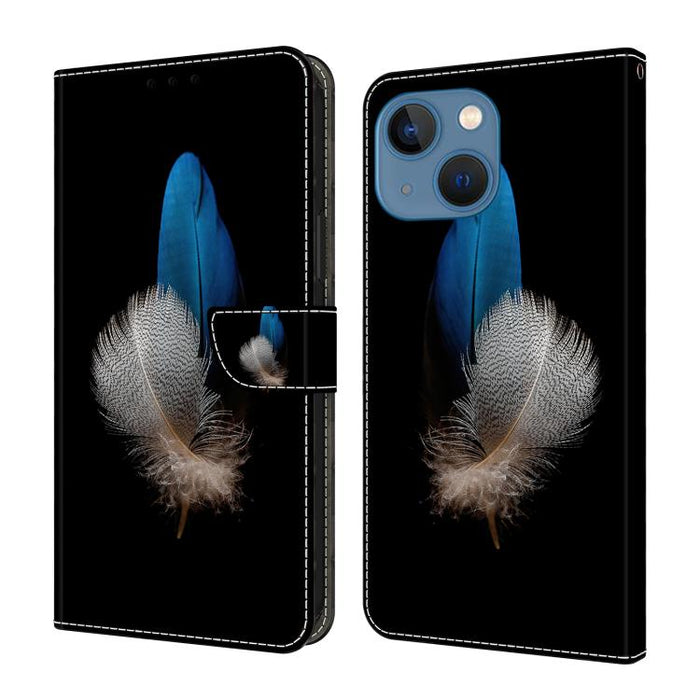 Funda para teléfono de cuero vegano pintado con efecto cristal, For iPhone 14 / 13, For iPhone 14 Pro, For iPhone 11