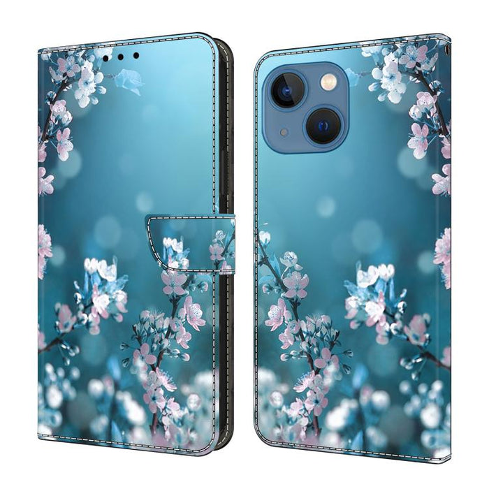 Funda para teléfono de cuero vegano pintado con efecto cristal, For iPhone 14 / 13, For iPhone 14 Pro, For iPhone 11