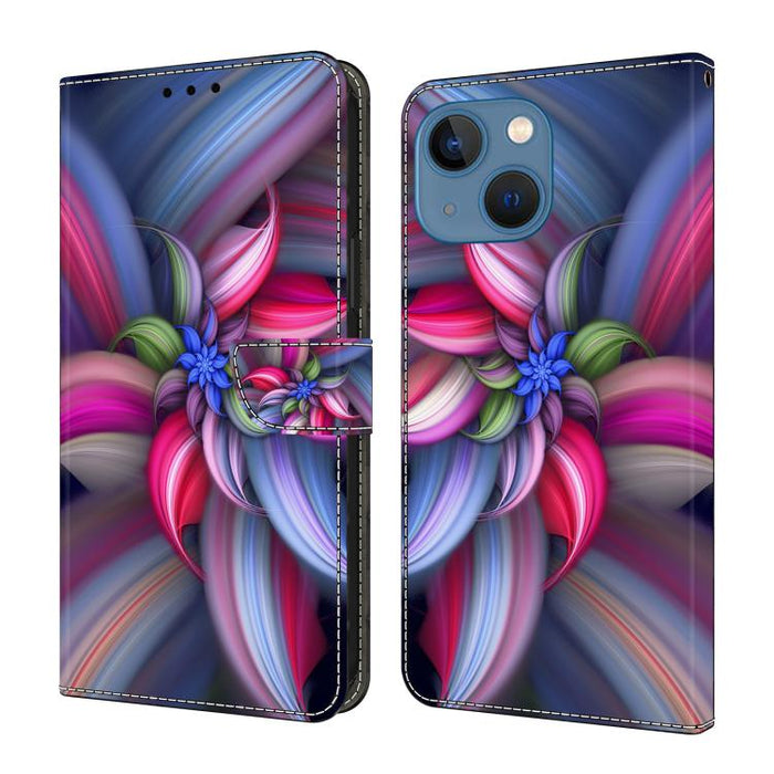 Funda para teléfono de cuero vegano pintado con efecto cristal, For iPhone 14 / 13, For iPhone 14 Pro, For iPhone 11
