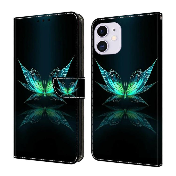 Funda para teléfono de cuero vegano pintado con efecto cristal, For iPhone 14 / 13, For iPhone 14 Pro, For iPhone 11