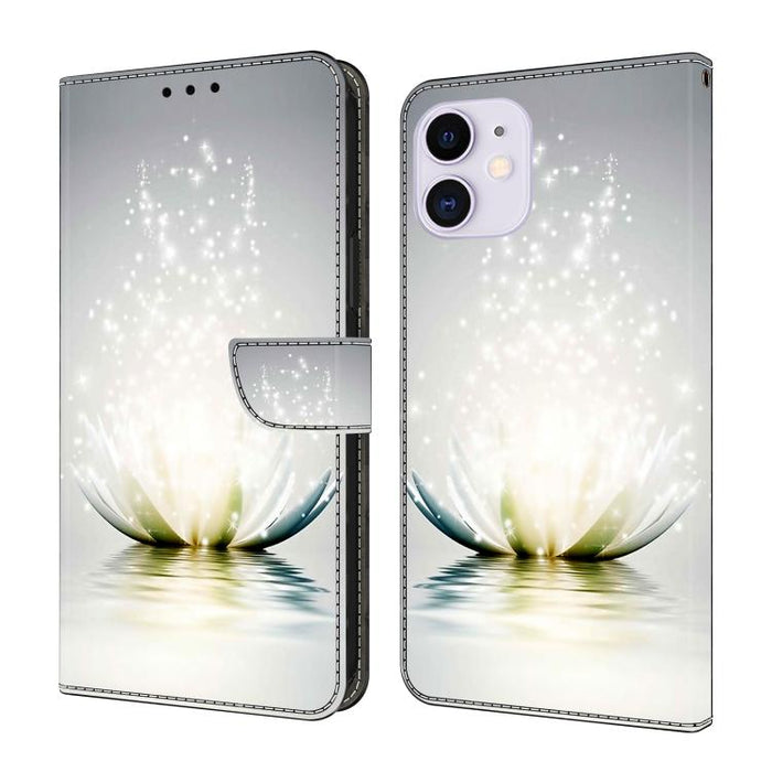Funda para teléfono de cuero vegano pintado con efecto cristal, For iPhone 14 / 13, For iPhone 14 Pro, For iPhone 11