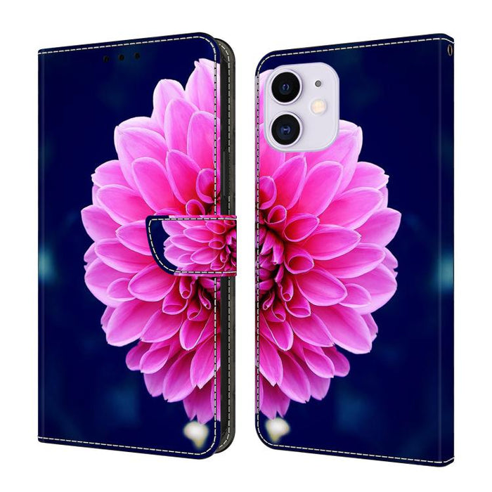 Funda para teléfono de cuero vegano pintado con efecto cristal, For iPhone 14 / 13, For iPhone 14 Pro, For iPhone 11
