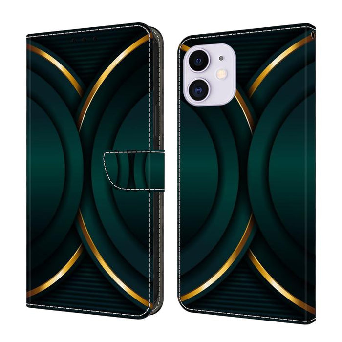 Funda para teléfono de cuero vegano pintado con efecto cristal, For iPhone 14 / 13, For iPhone 14 Pro, For iPhone 11