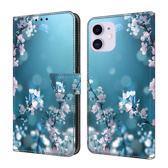 Funda para teléfono de cuero vegano pintado con efecto cristal, For iPhone 14 / 13, For iPhone 14 Pro, For iPhone 11