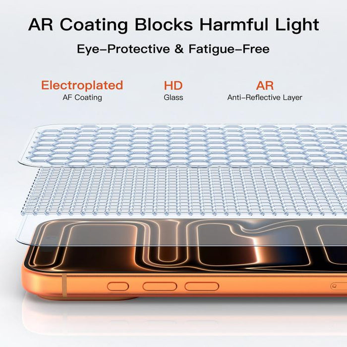 Película de vidrio templado antirreflectante esmerilado Mutural Easy Install para cámaras sin polvo, For iPhone 17 Pro Max, For iPhone 17 Pro, For iPhone 17, For iPhone Air