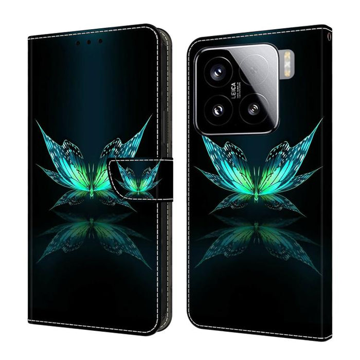 Funda para teléfono de cuero vegano pintado con efecto cristal, For Xiaomi 17 Ultra, For Xiaomi 15T Pro 5G, For Xiaomi 15T 5G, For Xiaomi 15 Pro, For Xiaomi 15
