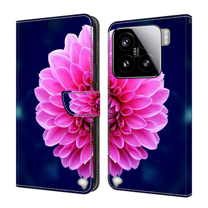 Funda para teléfono de cuero vegano pintado con efecto cristal, For Xiaomi 17 Ultra, For Xiaomi 15T Pro 5G, For Xiaomi 15T 5G, For Xiaomi 15 Pro, For Xiaomi 15