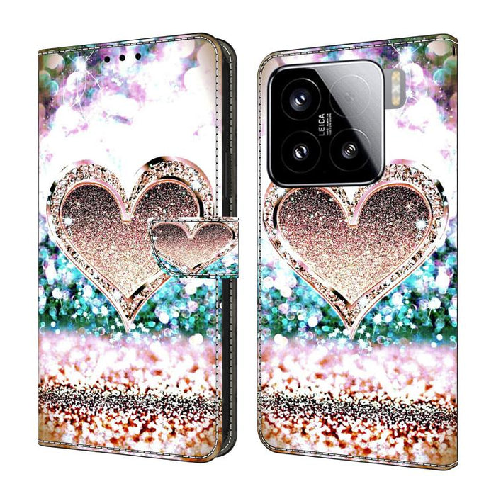 Funda para teléfono de cuero vegano pintado con efecto cristal, For Xiaomi 17 Ultra, For Xiaomi 15T Pro 5G, For Xiaomi 15T 5G, For Xiaomi 15 Pro, For Xiaomi 15
