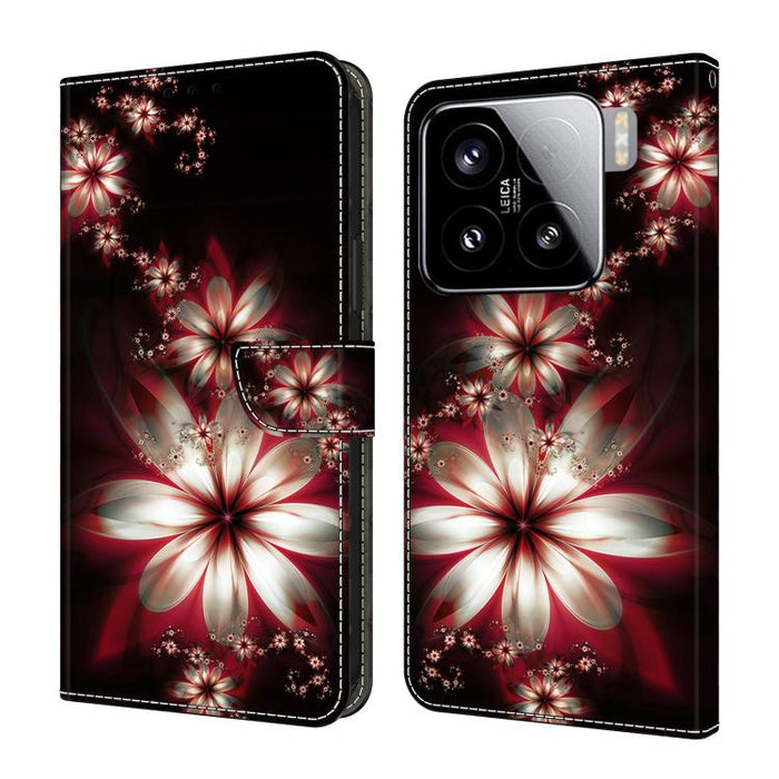 Funda para teléfono de cuero vegano pintado con efecto cristal, For Xiaomi 17 Ultra, For Xiaomi 15T Pro 5G, For Xiaomi 15T 5G, For Xiaomi 15 Pro, For Xiaomi 15