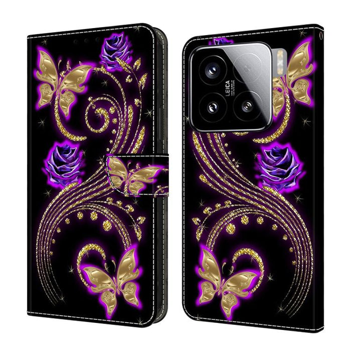 Funda para teléfono de cuero vegano pintado con efecto cristal, For Xiaomi 17 Ultra, For Xiaomi 15T Pro 5G, For Xiaomi 15T 5G, For Xiaomi 15 Pro, For Xiaomi 15
