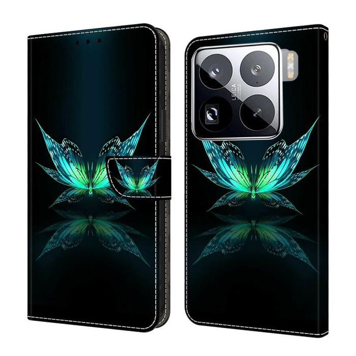 Funda para teléfono de cuero vegano pintado con efecto cristal, For Xiaomi 17 Ultra, For Xiaomi 15T Pro 5G, For Xiaomi 15T 5G, For Xiaomi 15 Pro, For Xiaomi 15