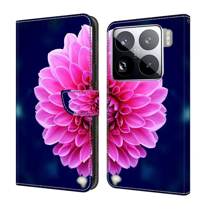 Funda para teléfono de cuero vegano pintado con efecto cristal, For Xiaomi 17 Ultra, For Xiaomi 15T Pro 5G, For Xiaomi 15T 5G, For Xiaomi 15 Pro, For Xiaomi 15