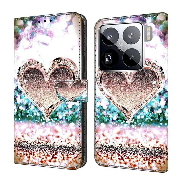 Funda para teléfono de cuero vegano pintado con efecto cristal, For Xiaomi 17 Ultra, For Xiaomi 15T Pro 5G, For Xiaomi 15T 5G, For Xiaomi 15 Pro, For Xiaomi 15