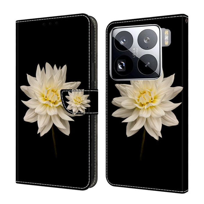 Funda para teléfono de cuero vegano pintado con efecto cristal, For Xiaomi 17 Ultra, For Xiaomi 15T Pro 5G, For Xiaomi 15T 5G, For Xiaomi 15 Pro, For Xiaomi 15