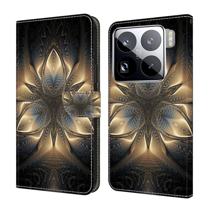 Funda para teléfono de cuero vegano pintado con efecto cristal, For Xiaomi 17 Ultra, For Xiaomi 15T Pro 5G, For Xiaomi 15T 5G, For Xiaomi 15 Pro, For Xiaomi 15