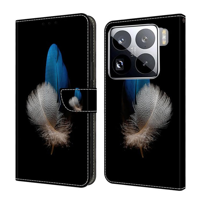 Funda para teléfono de cuero vegano pintado con efecto cristal, For Xiaomi 17 Ultra, For Xiaomi 15T Pro 5G, For Xiaomi 15T 5G, For Xiaomi 15 Pro, For Xiaomi 15