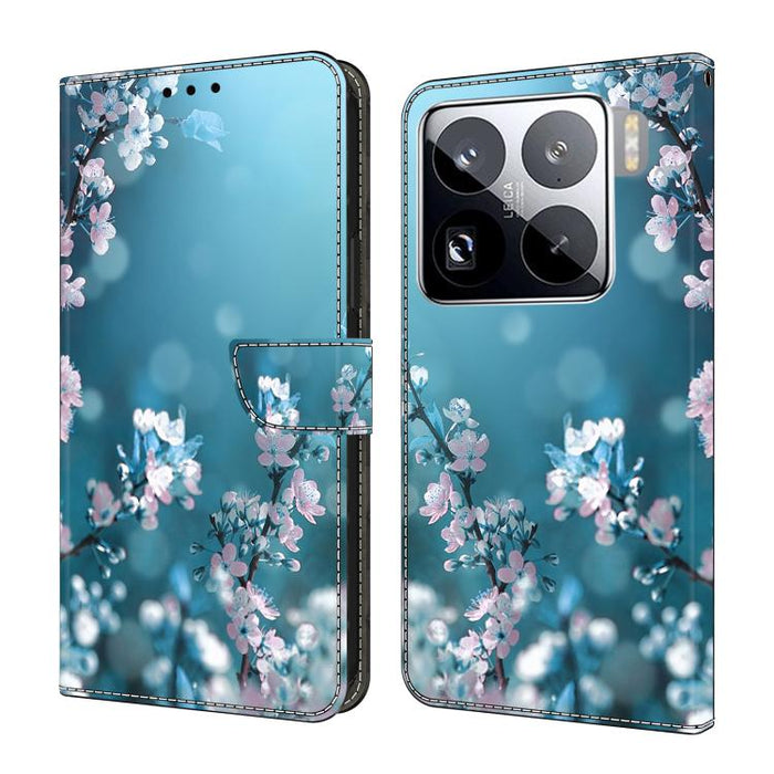Funda para teléfono de cuero vegano pintado con efecto cristal, For Xiaomi 17 Ultra, For Xiaomi 15T Pro 5G, For Xiaomi 15T 5G, For Xiaomi 15 Pro, For Xiaomi 15