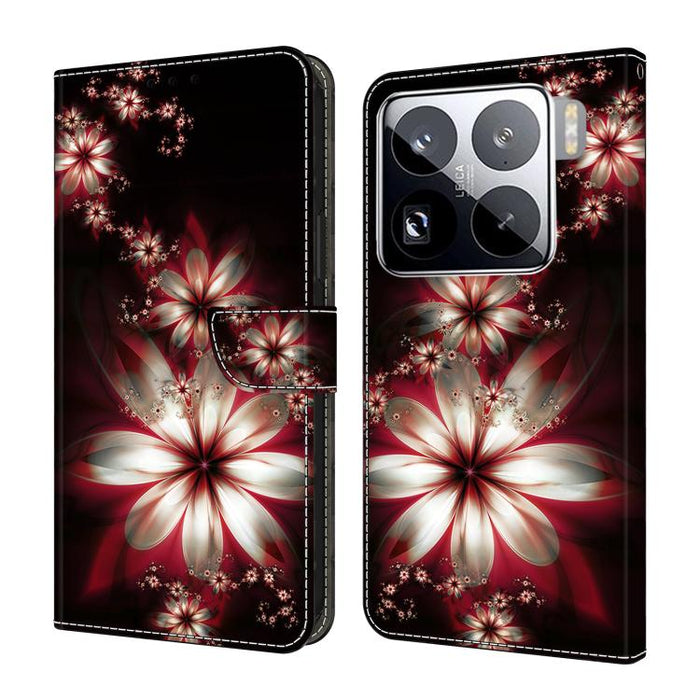 Funda para teléfono de cuero vegano pintado con efecto cristal, For Xiaomi 17 Ultra, For Xiaomi 15T Pro 5G, For Xiaomi 15T 5G, For Xiaomi 15 Pro, For Xiaomi 15