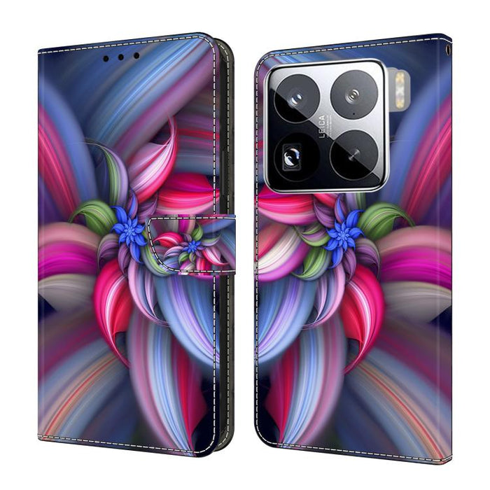 Funda para teléfono de cuero vegano pintado con efecto cristal, For Xiaomi 17 Ultra, For Xiaomi 15T Pro 5G, For Xiaomi 15T 5G, For Xiaomi 15 Pro, For Xiaomi 15