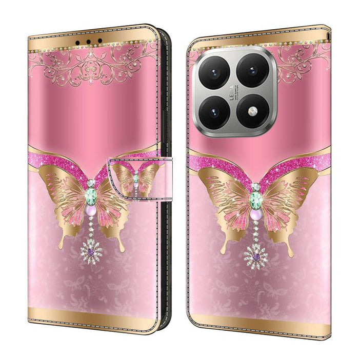 Funda para teléfono de cuero vegano pintado con efecto cristal, For Xiaomi 17 Ultra, For Xiaomi 15T Pro 5G, For Xiaomi 15T 5G, For Xiaomi 15 Pro, For Xiaomi 15