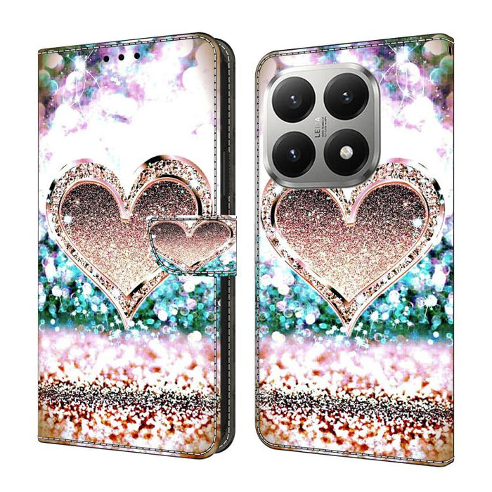 Funda para teléfono de cuero vegano pintado con efecto cristal, For Xiaomi 17 Ultra, For Xiaomi 15T Pro 5G, For Xiaomi 15T 5G, For Xiaomi 15 Pro, For Xiaomi 15
