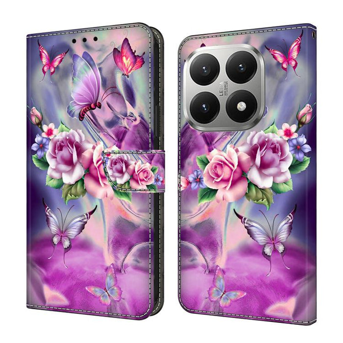 Funda para teléfono de cuero vegano pintado con efecto cristal, For Xiaomi 17 Ultra, For Xiaomi 15T Pro 5G, For Xiaomi 15T 5G, For Xiaomi 15 Pro, For Xiaomi 15