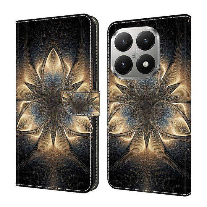 Funda para teléfono de cuero vegano pintado con efecto cristal, For Xiaomi 17 Ultra, For Xiaomi 15T Pro 5G, For Xiaomi 15T 5G, For Xiaomi 15 Pro, For Xiaomi 15