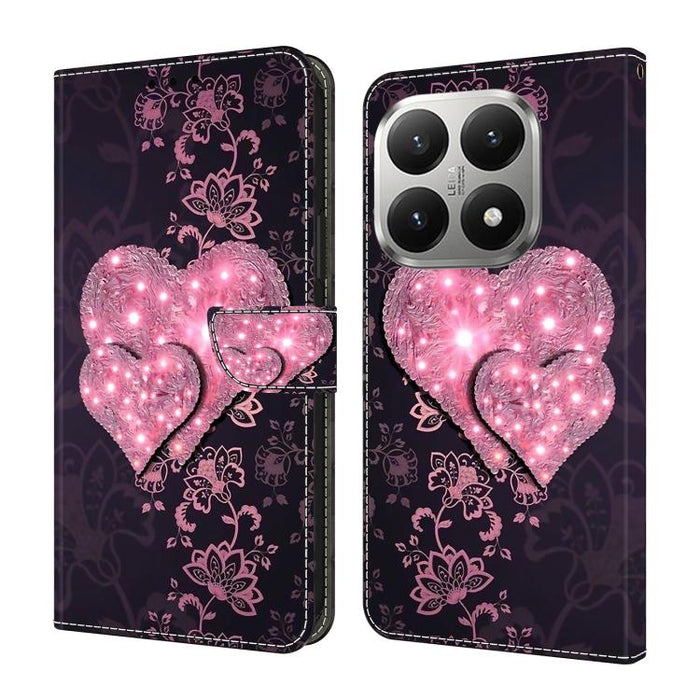 Funda para teléfono de cuero vegano pintado con efecto cristal, For Xiaomi 17 Ultra, For Xiaomi 15T Pro 5G, For Xiaomi 15T 5G, For Xiaomi 15 Pro, For Xiaomi 15