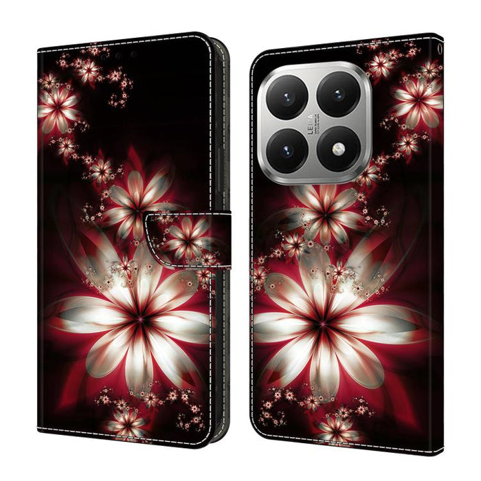 Funda para teléfono de cuero vegano pintado con efecto cristal, For Xiaomi 17 Ultra, For Xiaomi 15T Pro 5G, For Xiaomi 15T 5G, For Xiaomi 15 Pro, For Xiaomi 15