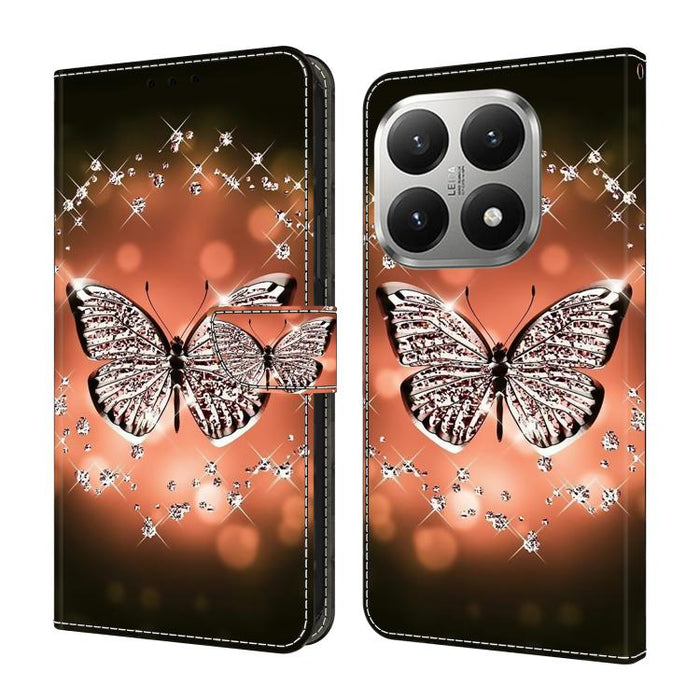 Funda para teléfono de cuero vegano pintado con efecto cristal, For Xiaomi 17 Ultra, For Xiaomi 15T Pro 5G, For Xiaomi 15T 5G, For Xiaomi 15 Pro, For Xiaomi 15