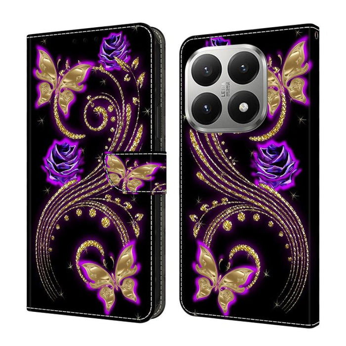 Funda para teléfono de cuero vegano pintado con efecto cristal, For Xiaomi 17 Ultra, For Xiaomi 15T Pro 5G, For Xiaomi 15T 5G, For Xiaomi 15 Pro, For Xiaomi 15