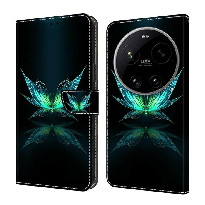 Funda para teléfono de cuero vegano pintado con efecto cristal, For Xiaomi 17 Ultra, For Xiaomi 15T Pro 5G, For Xiaomi 15T 5G, For Xiaomi 15 Pro, For Xiaomi 15