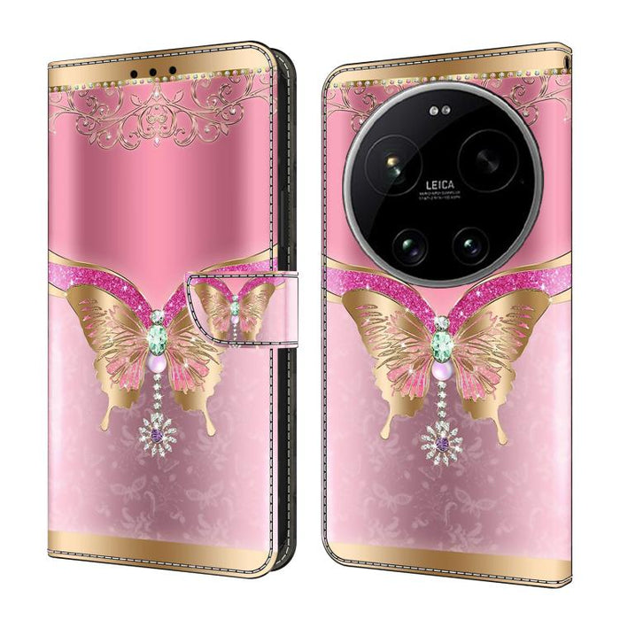 Funda para teléfono de cuero vegano pintado con efecto cristal, For Xiaomi 17 Ultra, For Xiaomi 15T Pro 5G, For Xiaomi 15T 5G, For Xiaomi 15 Pro, For Xiaomi 15