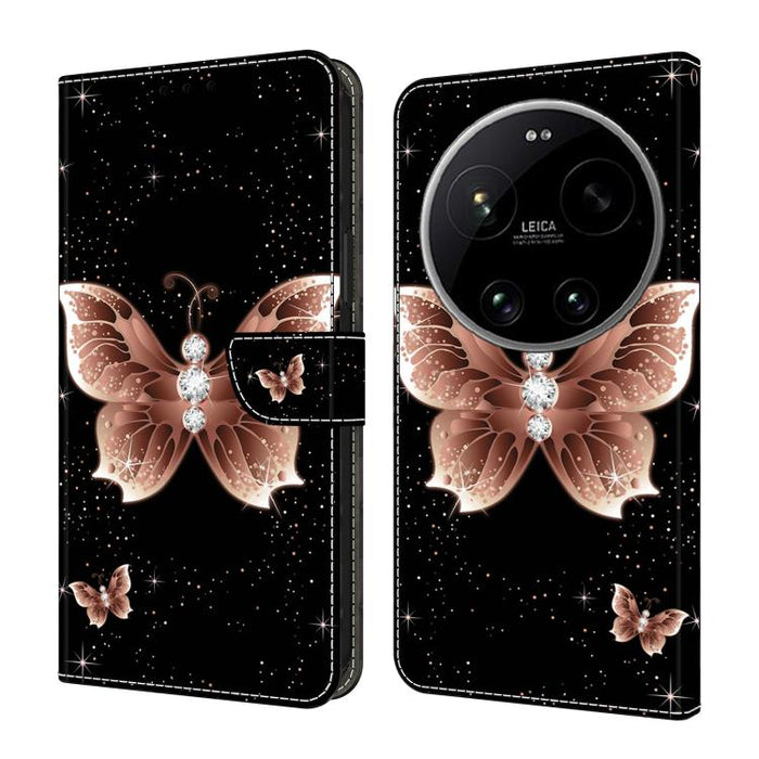Funda para teléfono de cuero vegano pintado con efecto cristal, For Xiaomi 17 Ultra, For Xiaomi 15T Pro 5G, For Xiaomi 15T 5G, For Xiaomi 15 Pro, For Xiaomi 15