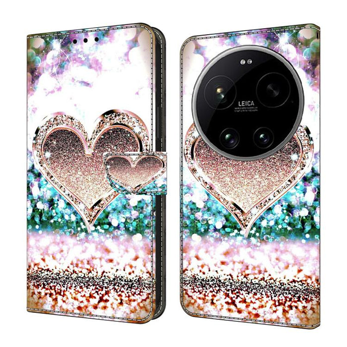 Funda para teléfono de cuero vegano pintado con efecto cristal, For Xiaomi 17 Ultra, For Xiaomi 15T Pro 5G, For Xiaomi 15T 5G, For Xiaomi 15 Pro, For Xiaomi 15