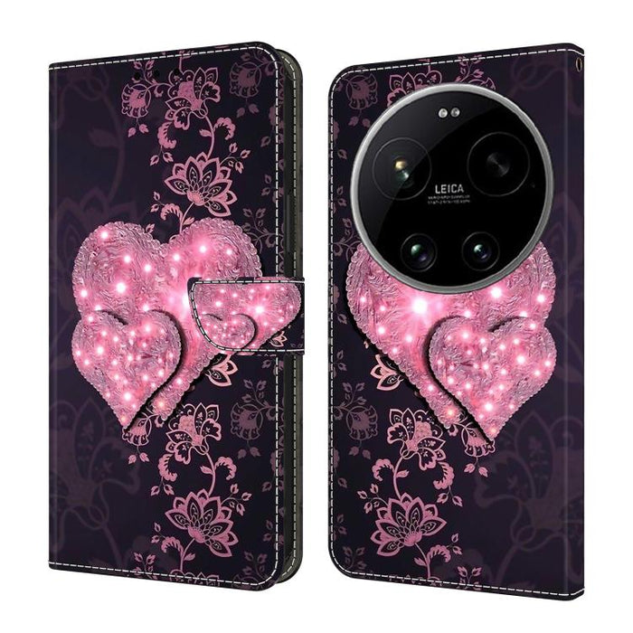 Funda para teléfono de cuero vegano pintado con efecto cristal, For Xiaomi 17 Ultra, For Xiaomi 15T Pro 5G, For Xiaomi 15T 5G, For Xiaomi 15 Pro, For Xiaomi 15