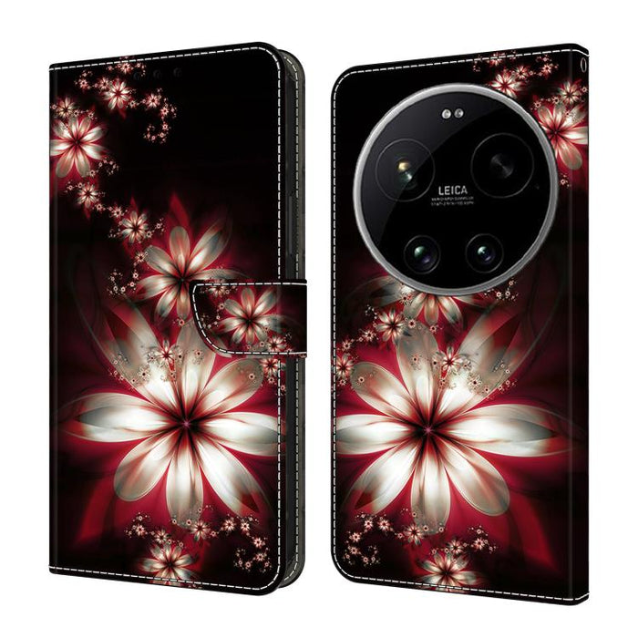 Funda para teléfono de cuero vegano pintado con efecto cristal, For Xiaomi 17 Ultra, For Xiaomi 15T Pro 5G, For Xiaomi 15T 5G, For Xiaomi 15 Pro, For Xiaomi 15